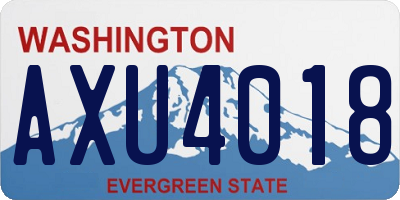 WA license plate AXU4018