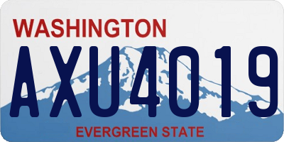 WA license plate AXU4019