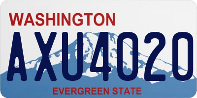WA license plate AXU4020