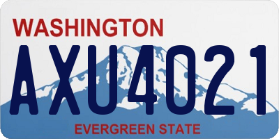 WA license plate AXU4021