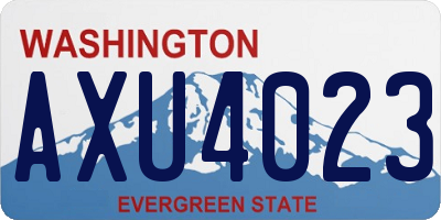 WA license plate AXU4023