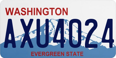 WA license plate AXU4024