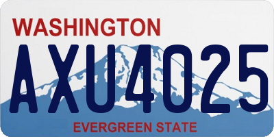 WA license plate AXU4025