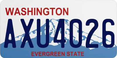 WA license plate AXU4026