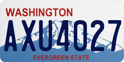 WA license plate AXU4027