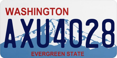 WA license plate AXU4028