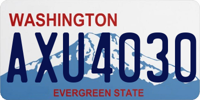 WA license plate AXU4030