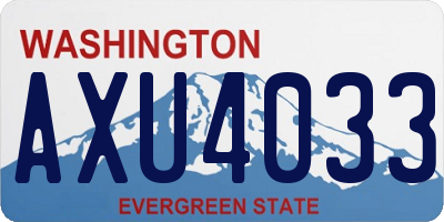 WA license plate AXU4033