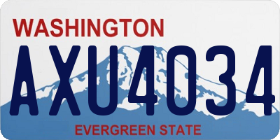 WA license plate AXU4034