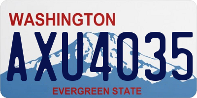 WA license plate AXU4035