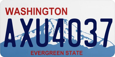 WA license plate AXU4037