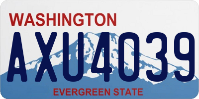 WA license plate AXU4039
