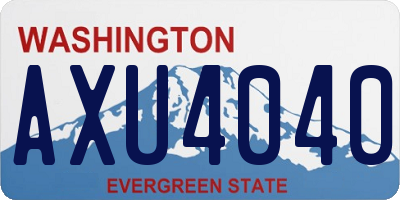 WA license plate AXU4040