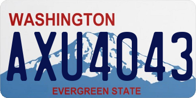 WA license plate AXU4043