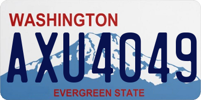 WA license plate AXU4049