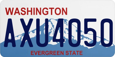 WA license plate AXU4050