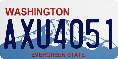 WA license plate AXU4051