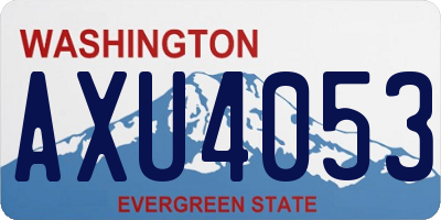 WA license plate AXU4053