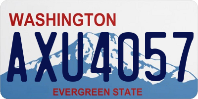 WA license plate AXU4057