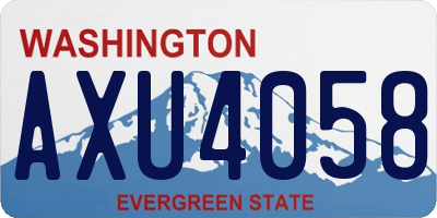 WA license plate AXU4058