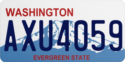 WA license plate AXU4059