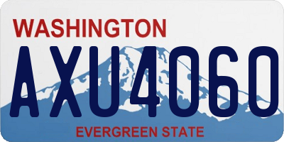 WA license plate AXU4060