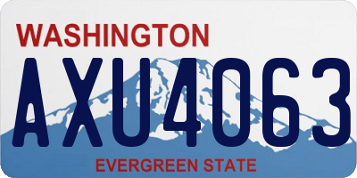 WA license plate AXU4063