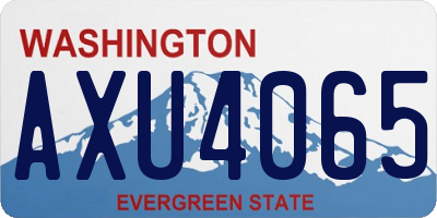 WA license plate AXU4065