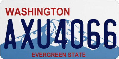 WA license plate AXU4066