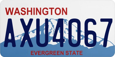 WA license plate AXU4067
