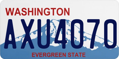 WA license plate AXU4070