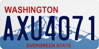 WA license plate AXU4071
