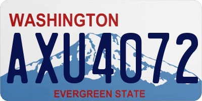 WA license plate AXU4072