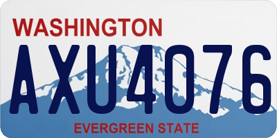 WA license plate AXU4076