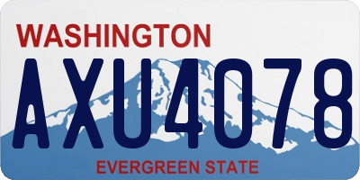 WA license plate AXU4078