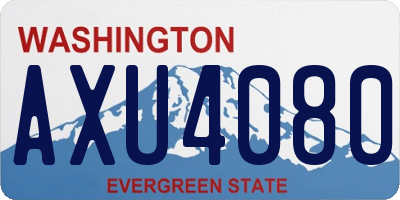 WA license plate AXU4080