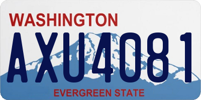 WA license plate AXU4081