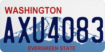 WA license plate AXU4083