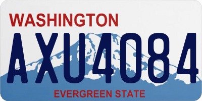 WA license plate AXU4084