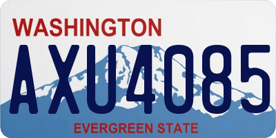 WA license plate AXU4085