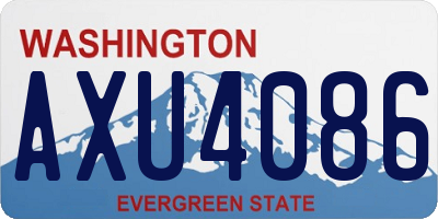 WA license plate AXU4086