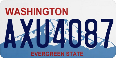 WA license plate AXU4087