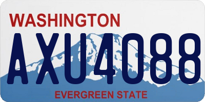WA license plate AXU4088