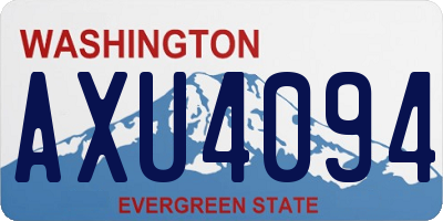 WA license plate AXU4094