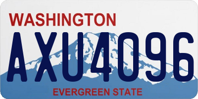 WA license plate AXU4096