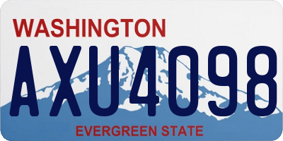 WA license plate AXU4098