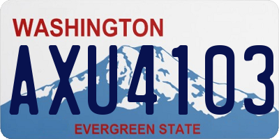 WA license plate AXU4103