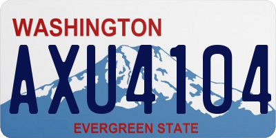 WA license plate AXU4104