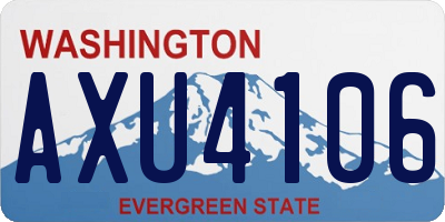 WA license plate AXU4106