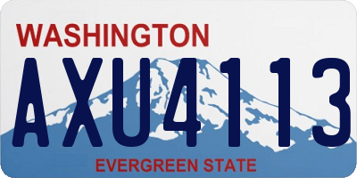 WA license plate AXU4113